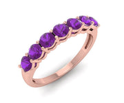 Contemporary gold-plated band ring with a light purple Amethyst Hydro stone, perfect for everyday elegance
